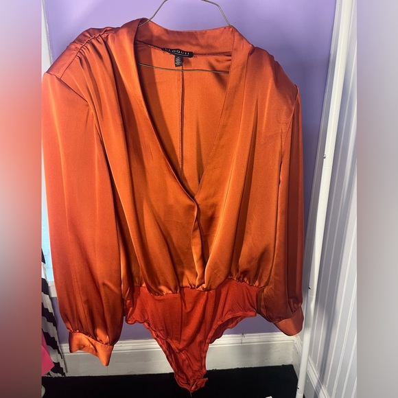 Eloquii Satin Strong Shoulder Body Suit -Picante Size 22 - Picture 3 of 7